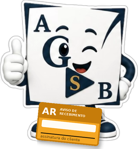 AGsBinho entregando o aviso de recebimento